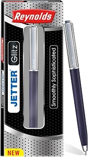 Reynolds JETTER GLITZ 1 CT BLUE | Smooth Ball Pen | Long-lasting | Professional Writing Experience | 0.7mm Tip Size