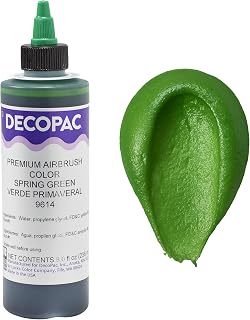 DecoPac Spring Green Food Coloring, 8 Fl Oz Airbrush Food Color, Edible Airbrush For Cake Decorating, Cookie Airbrush Coloring, Food Airbrush Kit Add-on, Airbrushes For Cake Decorating 8Fl Oz