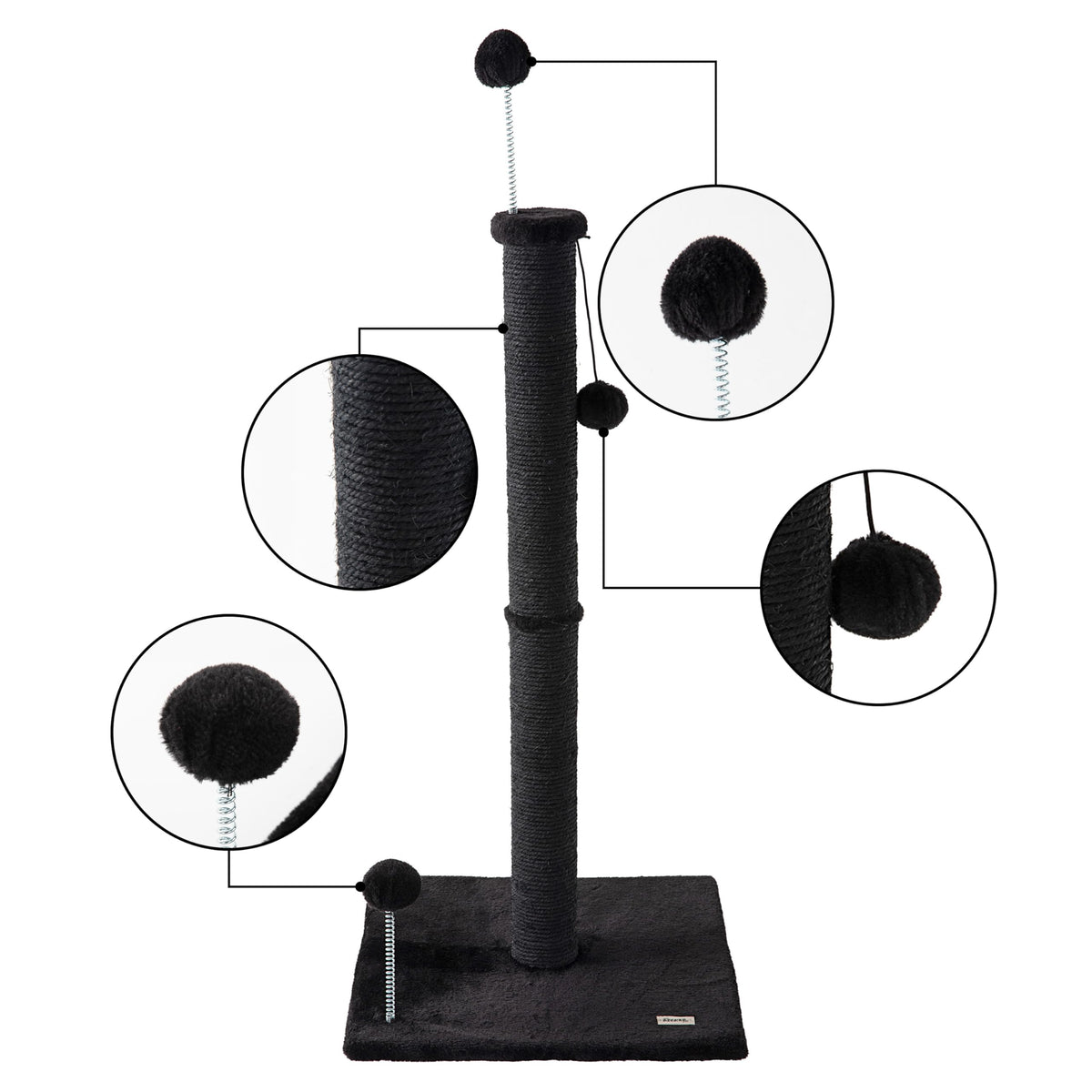 THE LICKER STORE Black / 15.5 x 15.5 x 38 / Modern Scratching Posts