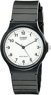 Casio MQ24-7B Unisex Simple White Arabic Dial Black Rubber Strap Casual 3-Hand Analog Watch
