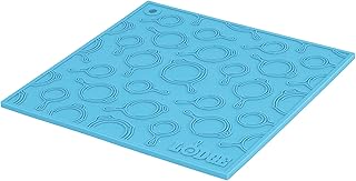 Lodge 7 Inch Dishwasher Safe Silicone Trivet, Turquoise | Dishwasher Safe Silicone Trivet with Skillet Pattern Design, Heat Protection up to 525°F, Use as Trivet or Handle Holder
