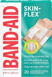 BAND-AID Brand Skin-Flex Adhesive Bandages, Assorted Sizes, 20 Count