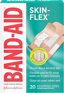 BAND-AID Brand Skin-Flex Adhesive Bandages, Assorted Sizes, 20 Count