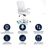 Flash Furniture White / Set of 1 / Contemporary Home Office Desk Chairs