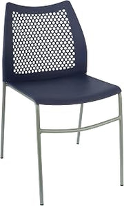 Flash Furniture Hercules Metal Stack Chair with Air-Vent Back, Navy | Sled Base, Powder Coated