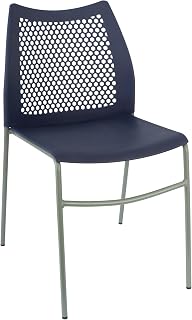 Flash Furniture Hercules Metal Stack Chair with Air-Vent Back, Navy | Sled Base, Powder Coated