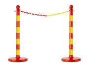 Plastic Barrier Chain by Mr. Chain – 2" Size, 100' Length, Plastic, Yellow/Red, Model 51037-100