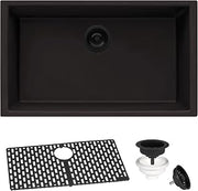 Ruvati 32 x 19 inch Granite Composite Quartz Undermount Single Bowl Kitchen Sink - Espresso Brown - RVG2080ES