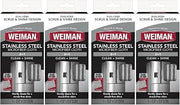 Microfiber Cloth for Stainless Steel by Weiman – 13.8 x 13.8 inches (Pack of 4), Microfiber, Grey, Pack of 4, Model 504DPK2