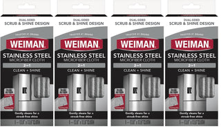 Microfiber Cloth for Stainless Steel by Weiman – 13.8 x 13.8 inches (Pack of 4), Microfiber, Grey, Pack of 4, Model 504DPK2
