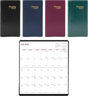 Blueline Brownline® Essential Monthly Pocket Planner, 18 Months, July 2026 to December 2027, Stitched Binding, 6.5" x 3.5", Assorted Colors (CA12.AST)