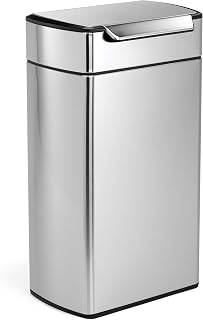 DISCONTINUED simplehuman 40 Liter / 10.6 Gallon Stainless Steel Touch-Bar Kitchen Trash Can, Brushed Stainless Steel, ADA-Compliant