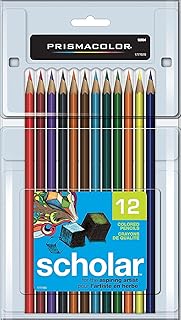 Prismacolor Scholar Colored Pencil Set, 3 Mm, 2b (#2), Assorted Lead/barrel Colors, Dozen