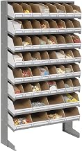 Global Industrial Floor Picker Rack with 56 Corrugated Bins, 33x12x61