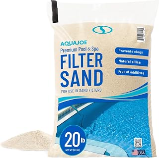 Aqua Joe Premium Pool & Spa Filter Sand, 20 Lb Bag, FLTSAND20 | Natural Silica, Above Ground & Inground Swimming Pool System Accessory - Care, Cleaning & Maintenance