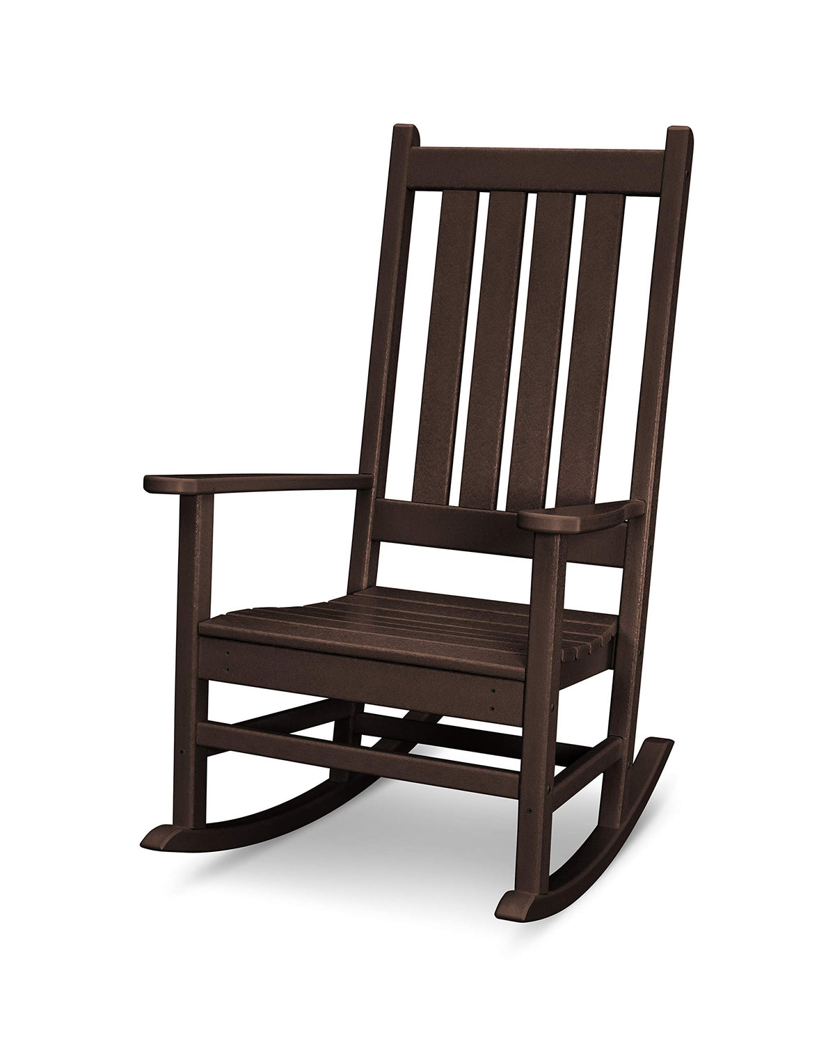 ® Vineyard Porch Rocking Chair in Mahogany by Polywood – 27.25 x 34.25 x 45.88 inches, Genuine POLYWOOD lumber, HDPE material, Mahogany, Model R140MA