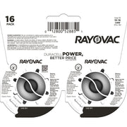 Size 10 Hearing Aid Batteries (16 Pack) by Rayovac – 16 Count, Plastic, Yellow Tab, Model 10-16