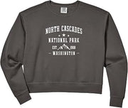 Womens North Cascades National Park Comfort Colors Crop Sweatshirt