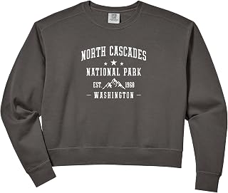 Womens North Cascades National Park Comfort Colors Crop Sweatshirt