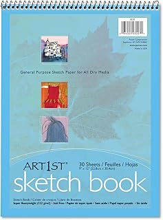 Pacon 103207 Artist's Sketch Book, Unruled, 80lb, 9 x 12, White, 30 Sheets