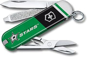 Victorinox Classic SD Swiss Army Knife – Compact 7 Function Swiss Made Pocket Knife with Small Blade, Screwdriver and Key Ring – Dallas Stars