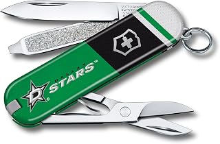 Victorinox Classic SD Swiss Army Knife – Compact 7 Function Swiss Made Pocket Knife with Small Blade, Screwdriver and Key Ring – Dallas Stars