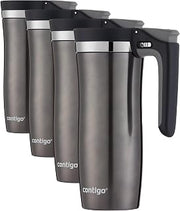 Contigo Stainless Steel Handled AUTOSEAL Travel Mug 16 oz | Leak-Proof | Easy-Clean Lid | For Coffee | Pack of 4