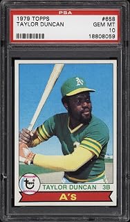 1979 Topps #658 Taylor Duncan - A's - PSA 10-18808059 - Pop 4 - Baseball Card - Slabbed Baseball Cards