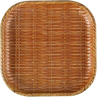 CAC Melamine Bamboo Grove Plate Square Wooden Brown 8", Box of 36