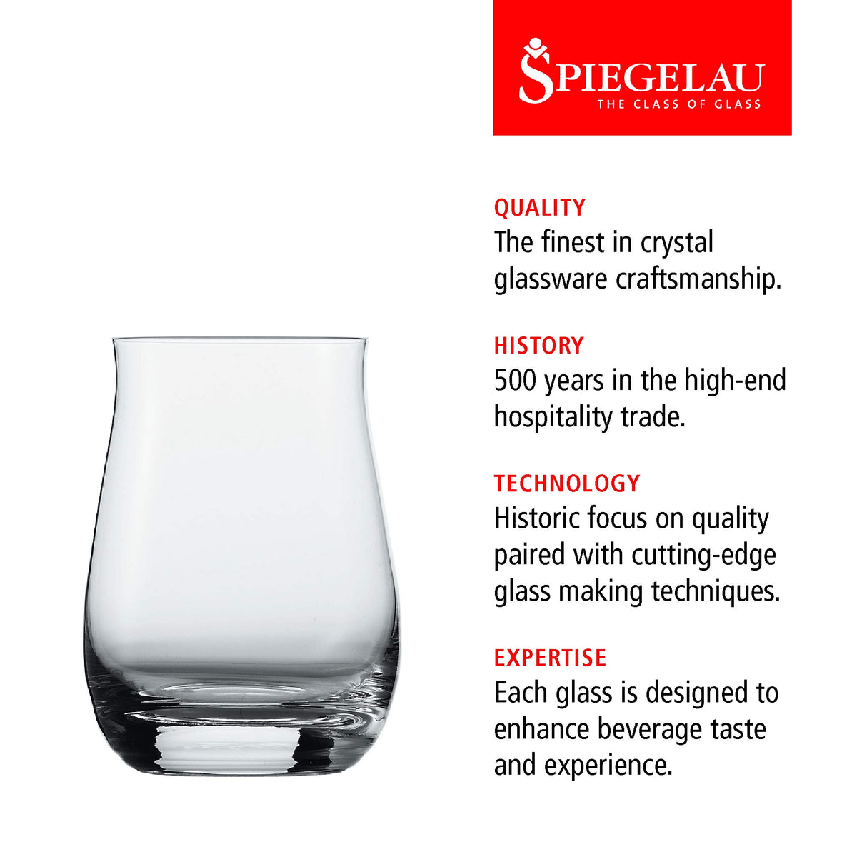 13.25 oz Single Barrel Bourbon (set of 4) by Spiegelau – 380 milliliters, Clear, Pack of 2, Model 4460176