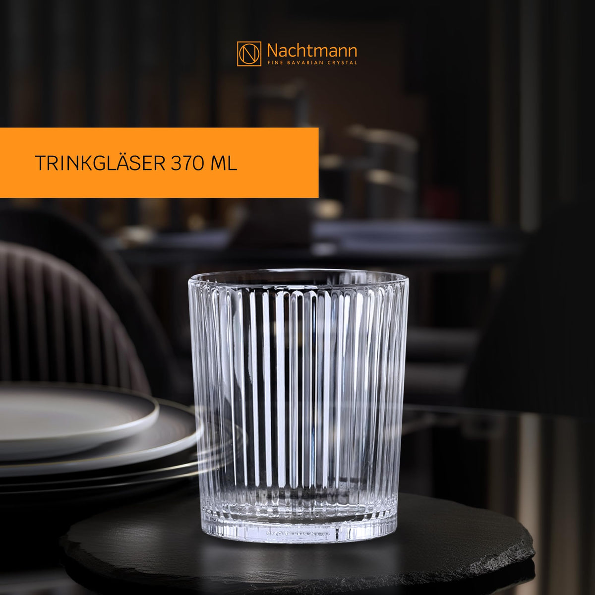 Tumbler Set of by Nachtmann – Medium, 370 milliliters_per_minute, Crystal glass, Clear, Pack of 2