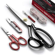 Fabric Scissors - 8 Inch Heavy Duty Tailor Shears for Fabric Cutting - Ultra Sharp Cloth Scissors - Multipurpose Utility Dressmaker Leather Titanium