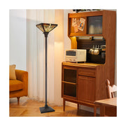 CH33359MR12-TF1 Torchiere Floor Lamp by Chloe Lighting – exact color of each glass piece may vary due to each piece being hand crafted