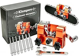 Klampero Chainsaw Sharpener, Portable Manual Sharpening Tool, Equipped With 7 Sharpening Stones, Suitable For 4–22-Inch Electric And Gas-Powered Chainsaws, Gardening And Woodworking Tools