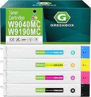 GREENBOX W9040MC W9190MC Toner Cartridges for Color MFP E77822, 4 Pack | W9040MC W9041MC W9042MC W9043MC W9190MC, Compatible for HP Color Managed MFP E77822 E77825 E77830 Printers, B/C/M/Y