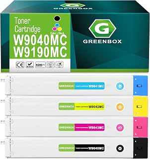 GREENBOX W9040MC W9190MC Toner Cartridges for Color MFP E77822, 4 Pack | W9040MC W9041MC W9042MC W9043MC W9190MC, Compatible for HP Color Managed MFP E77822 E77825 E77830 Printers, B/C/M/Y