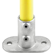 1" Size Rail Flange Pipe Fitting (1.375" Fitting I.D.) by Global Industrial – 2.5"L x 3.75"W x 3.75"H, Galvanized Iron, Gray, Model 798729