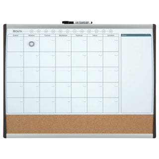 Magnetic Combination Calendar Board by Quartet – True, Plastic, White/Brown, Model BD-ARC-79372