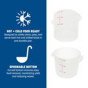 Carlisle FoodService Products 6 Quart (Pack of 1) / 1 / White Containers