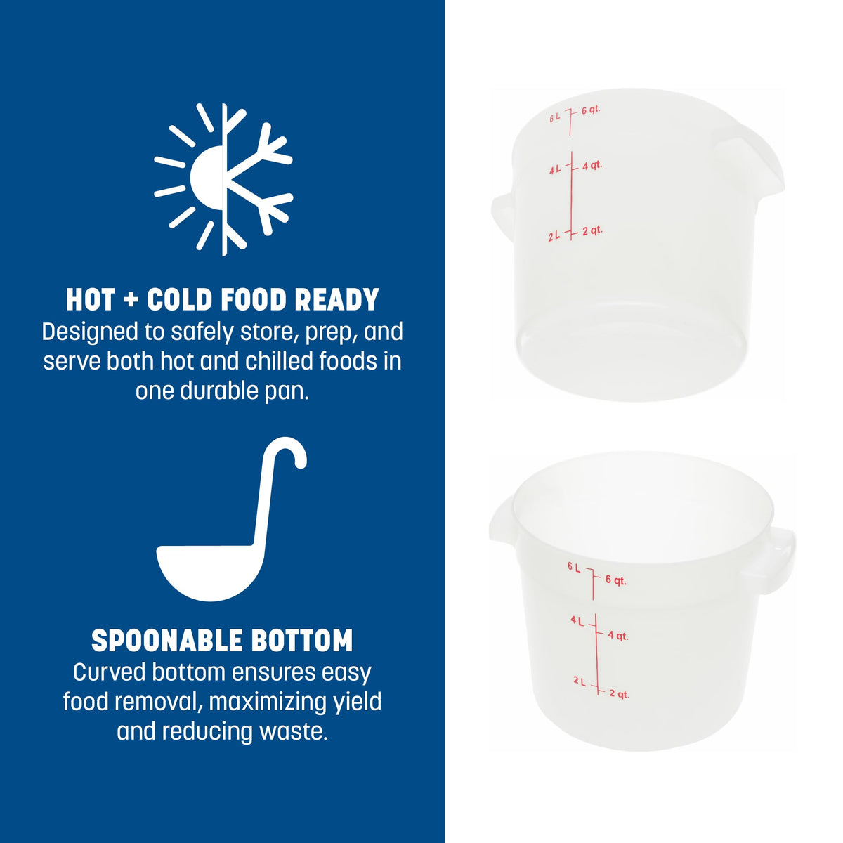 Carlisle FoodService Products 6 Quart (Pack of 1) / 1 / White Containers