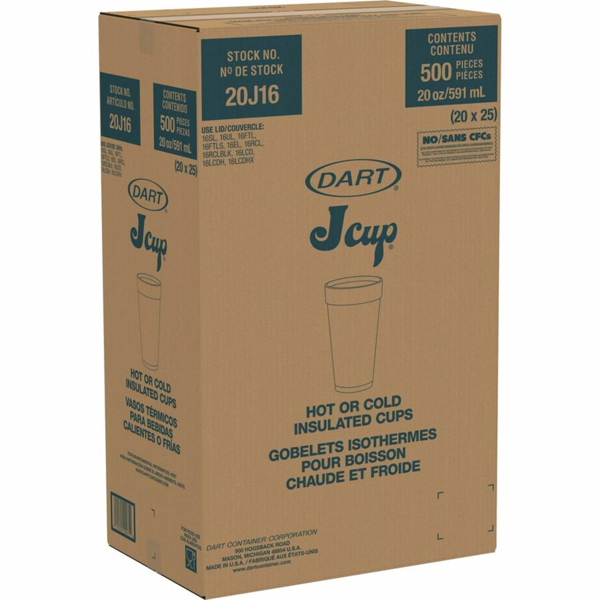 DART White / 20.0 ounces / 20 Ounces Cups