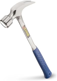 Estwing Framing Hammer - 30 oz Long Handle Straight Rip Claw with Smooth Face & Shock Reduction Grip - E3-30S,Silver