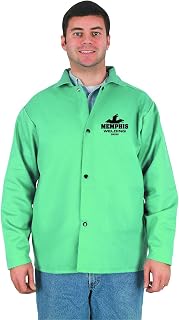 MCR Safety 39030X4 30-Inch Flame Resistant Cotton Fabric Welding Jacket with Inside Pocket, Green, 4X-Large
