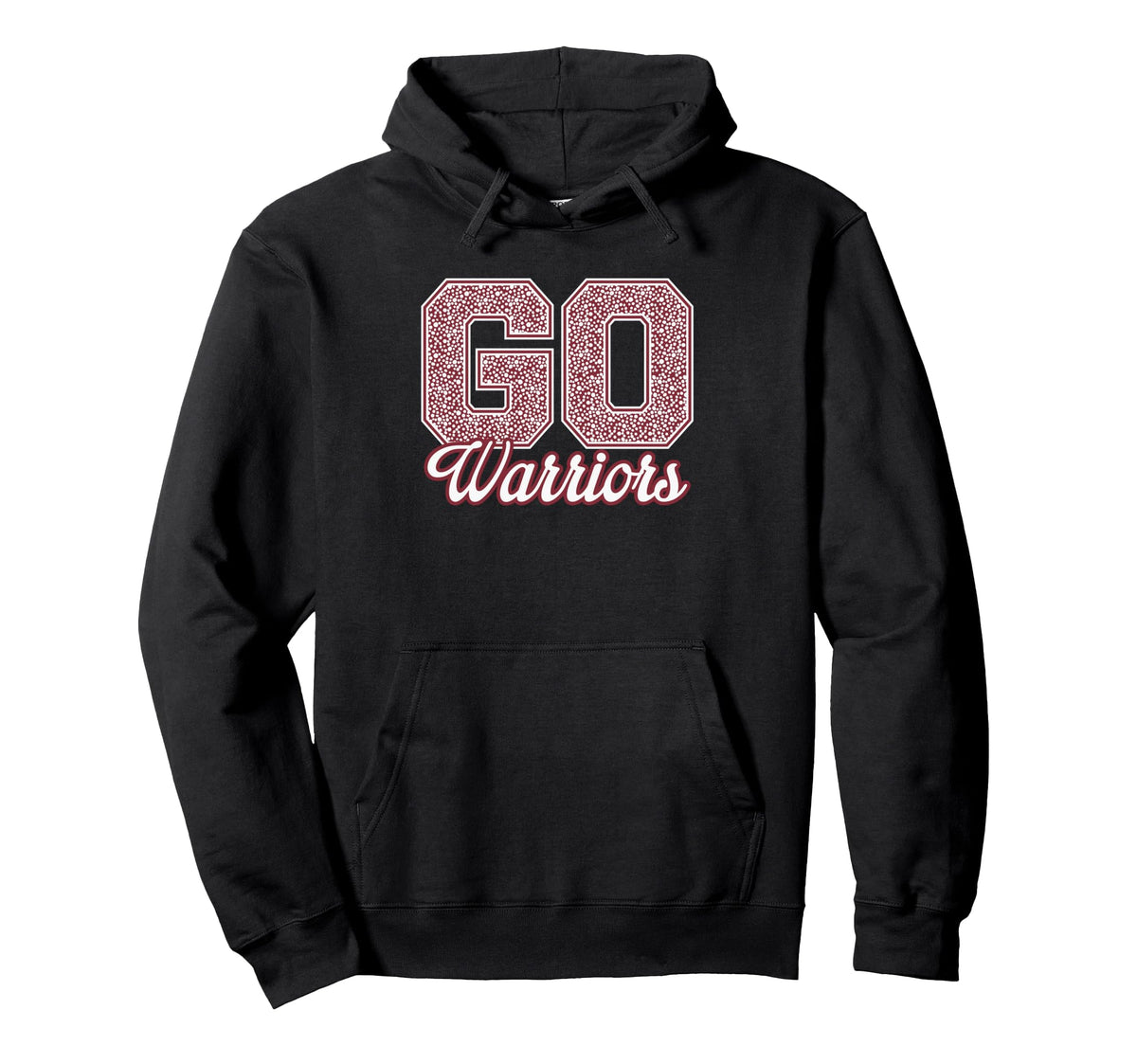 Curtis Warriors GO! School Pride Pullover Hoodie by Curtis Warriors Official High School Gear – Polyester, Black, Model PWTTER4GSQD