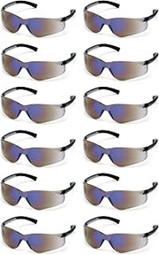 Pyramex Ztek Safety Glasses Blue Mirror Lens S2575S (12 Pair Pack)
