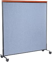 Global Industrial 60-1/4"W x 64-1/2"H Mobile Deluxe Office Partition Panel, Blue