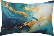 Blue Art Marble Texture Throw Pillow Covers Soft Pillowscase Decorative Pillow for Couch Sofa Living Room Bedroom 20x30inches