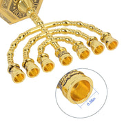 BRTAGG 12 Tribes Menorah, 7 Branch Candle Holder, Gold 5 Inches