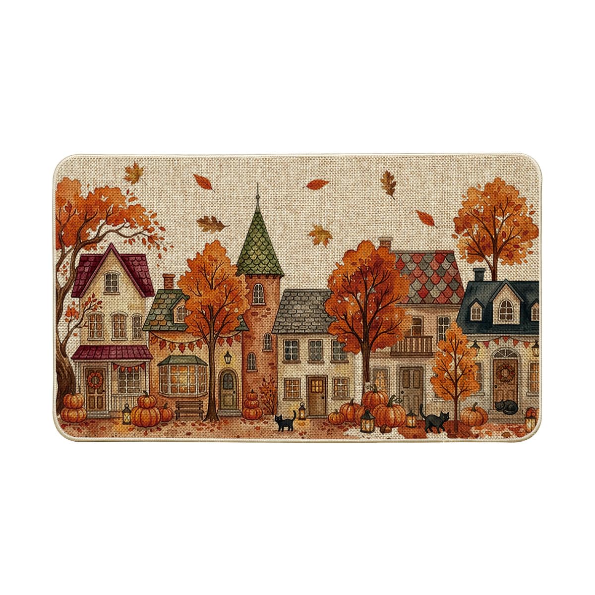 Artoid Mode Maple Tree House Doormat, 17 x 29 Inch, Beige