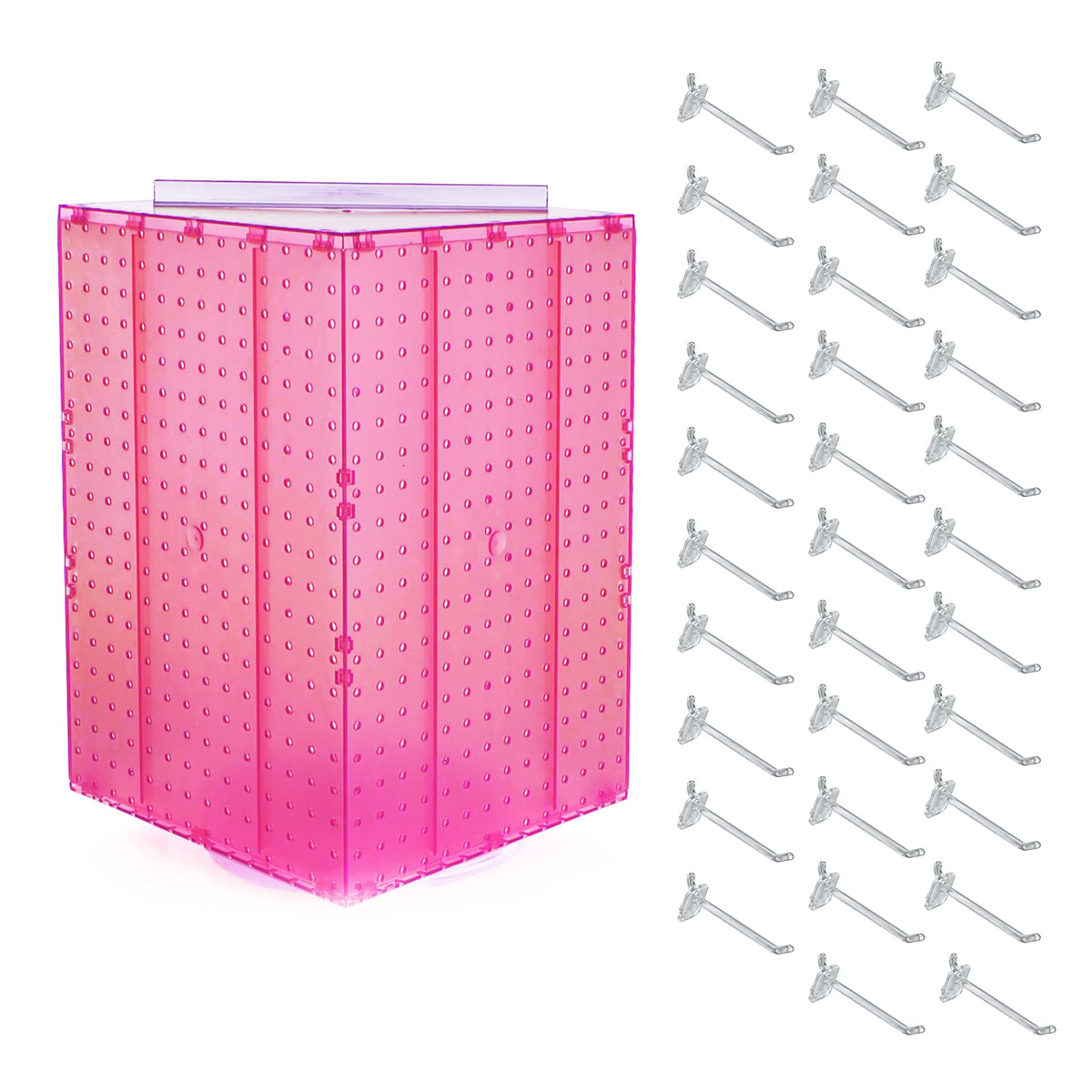 Azar Displays Pegboard + Hooks / Pink / 14 inches (W) x 14 inches (D) x 21 inches (H) Display Racks